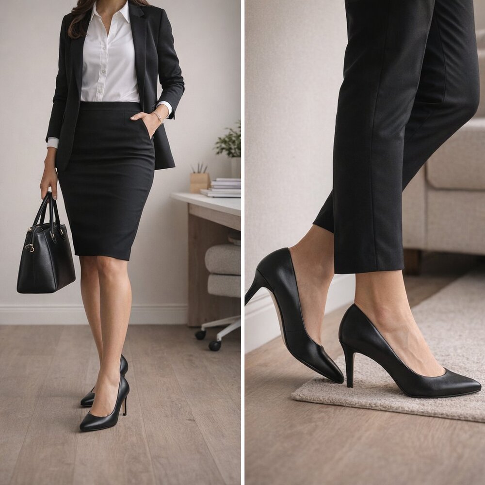 NWT Naturalizer Black Leather Pumps | 3" Heel | Dress Shoes Heels | US 7.5 W